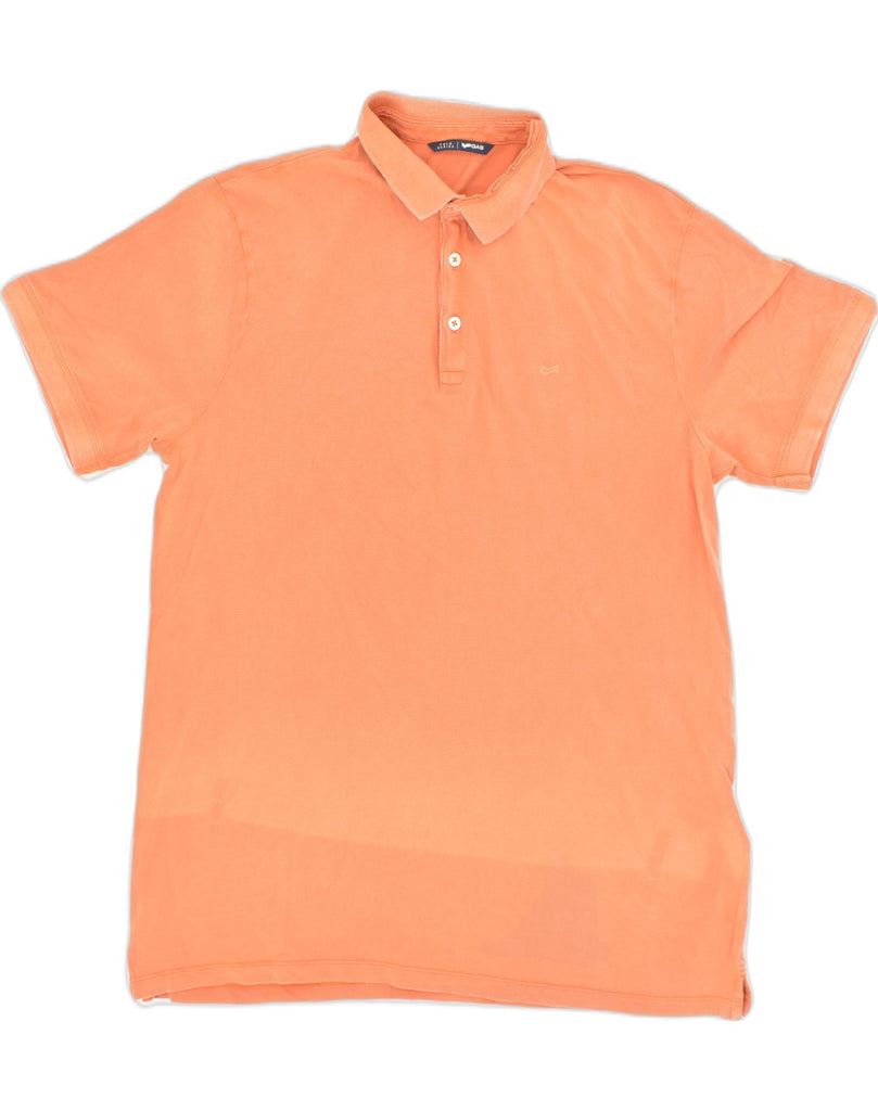 GAS Mens Slim Fit Polo Shirt 2XL Orange Cotton | Vintage Gas | Thrift | Second-Hand Gas | Used Clothing | Messina Hembry 