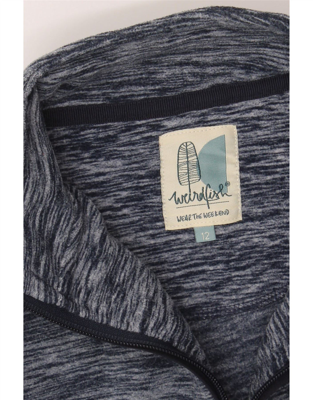 WEIRD FISH Womens Zip Neck Fleece Jumper UK 12 Medium  Grey Flecked Vintage Weird Fish and Second-Hand Weird Fish from Messina Hembry 
