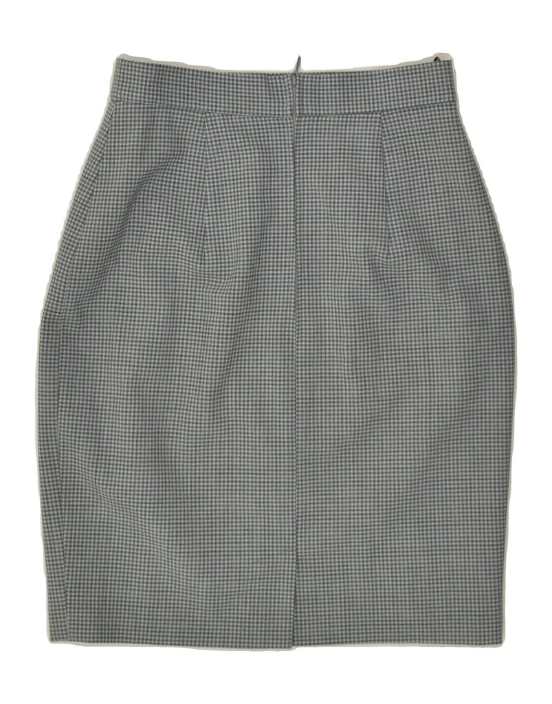 VIVENTY Womens Pencil Skirt EU 34 XS W26 Grey Gingham Virgin Wool | Vintage Viventy | Thrift | Second-Hand Viventy | Used Clothing | Messina Hembry 