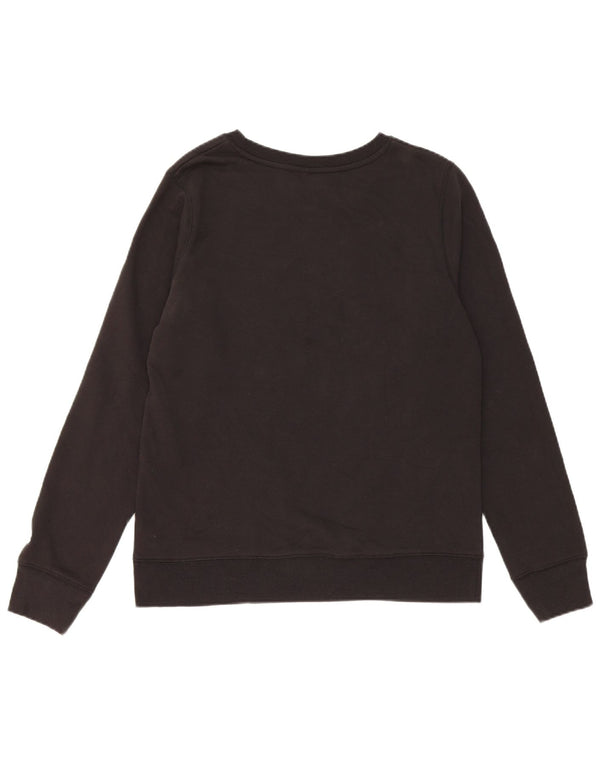 Champion Womens Graphic Sweatshirt Jumper UK 12 Medium Black Cotton