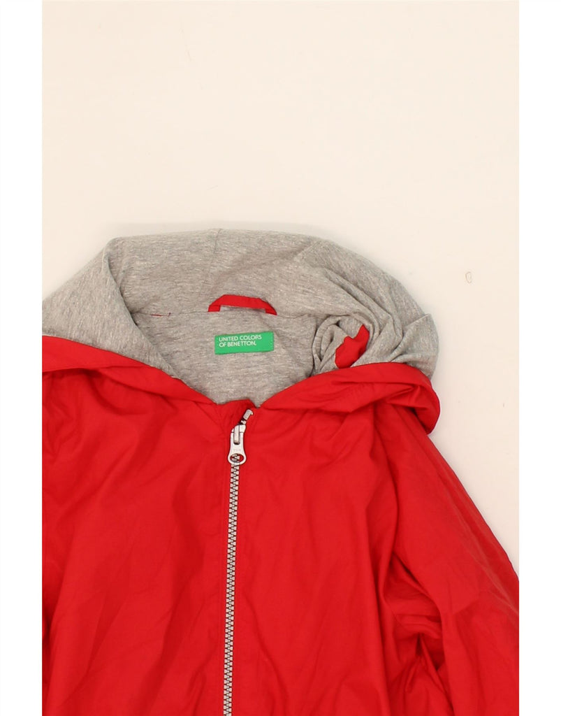 BENETTON Boys Hooded Bomber Jacket 9-10 Years Red Vintage Benetton and Second-Hand Benetton from Messina Hembry 
