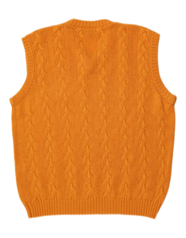 Les Copains Mens Vest Tank Top IT 50 Medium Orange Wool