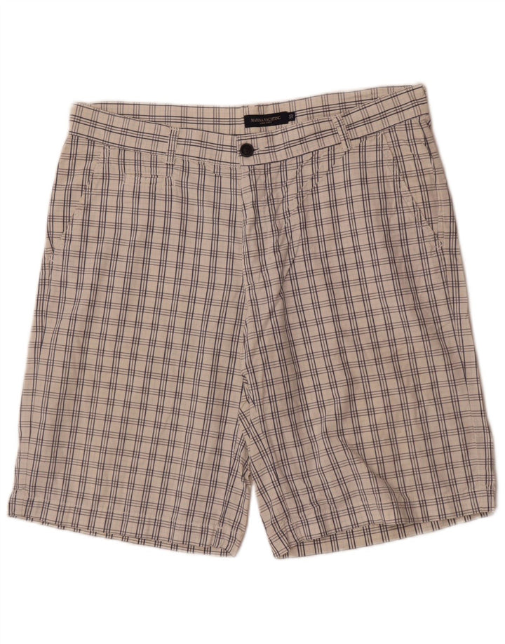 Marina Yachting Mens Chino Shorts IT 50 Large W36  White Check
