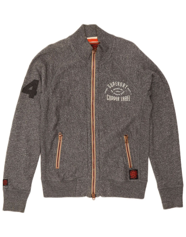 Superdry Mens Graphic Tracksuit Top Jacket Large Grey Cotton
