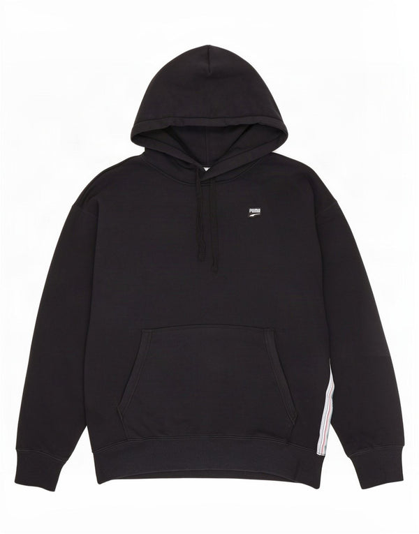 Puma Mens Hoodie Jumper Small Black Colourblock Cotton