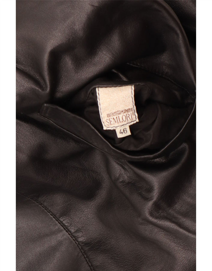 Vintage Womens Oversized Reversible Leather Coat IT 46 Large Black