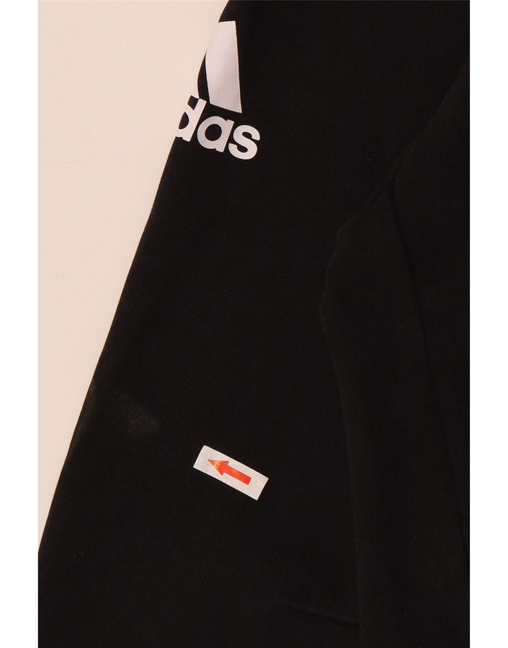Adidas Mens Zip Hoodie Sweater Small Black Cotton
