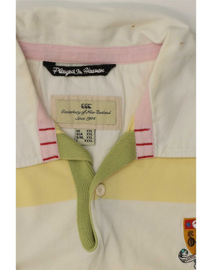 Canterbury Mens Rugby Polo Shirt 2XL Multicoloured Striped
