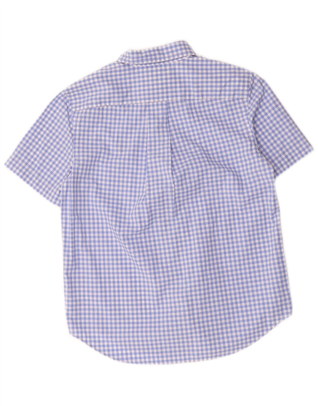 Ralph Lauren Boys Short Sleeve Shirt 10-11 Years Medium Blue Gingham Cotton