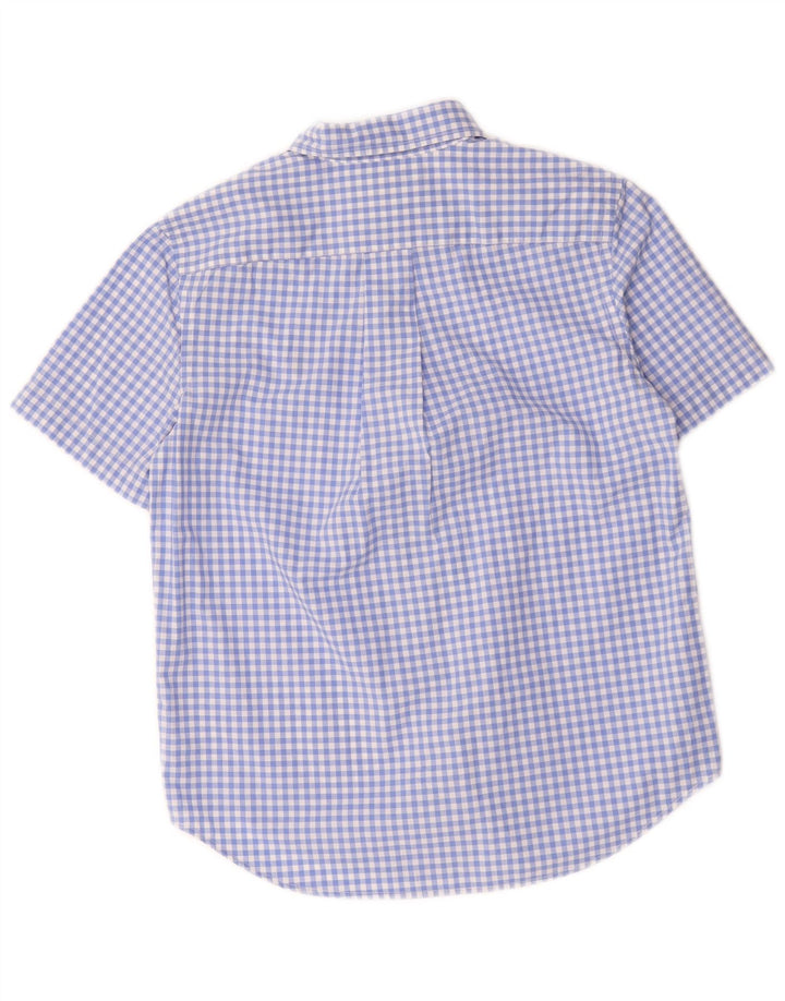 Ralph Lauren Boys Short Sleeve Shirt 10-11 Years Medium Blue Gingham Cotton