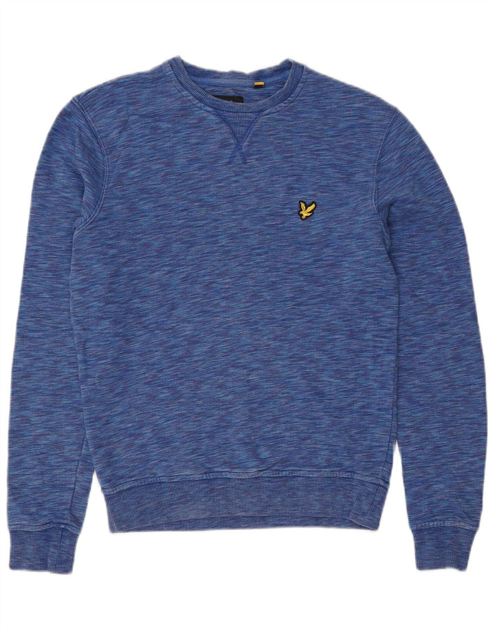LYLE & SCOTT Womens Oversized Sweatshirt Jumper UK 6 XS Blue Flecked