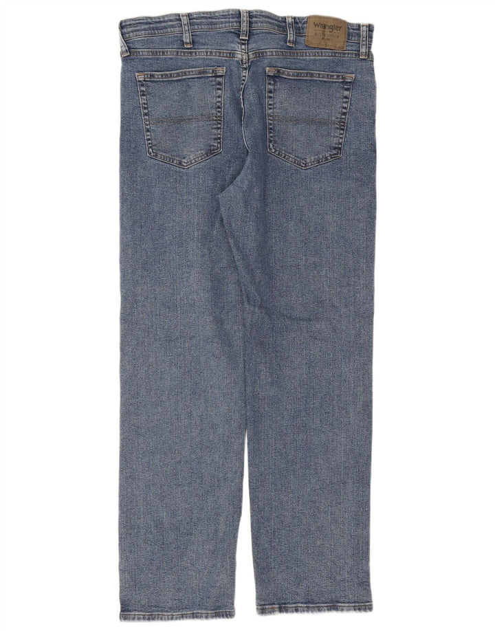 WRANGLER Mens Straight Jeans W34 L30 Blue Cotton