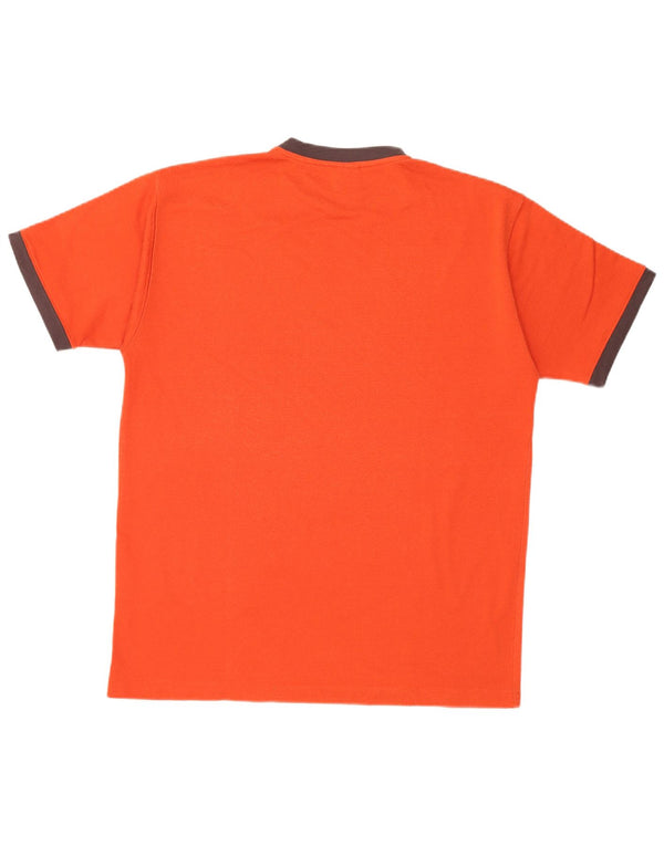 Reebok Mens T-Shirt Top Large Orange Cotton