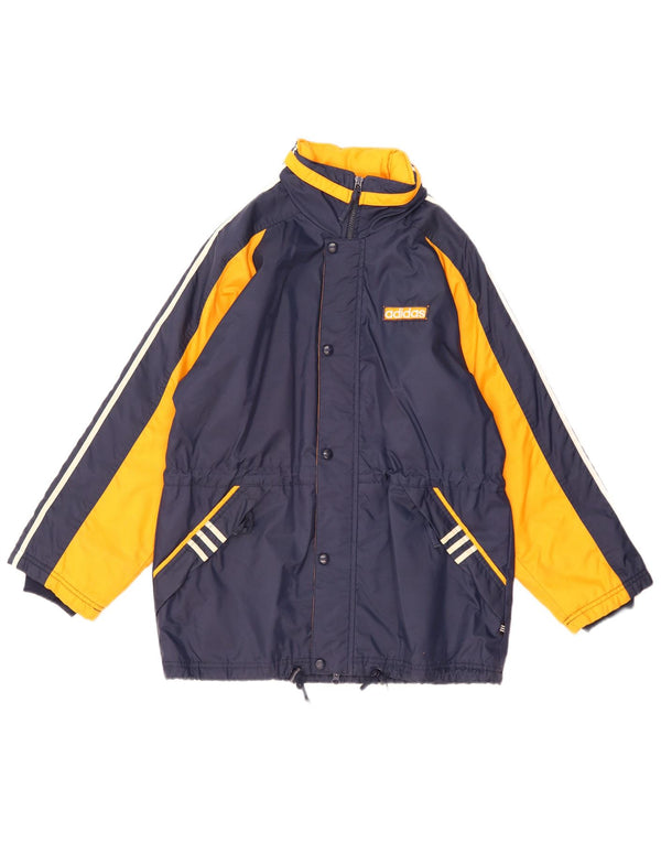 Adidas Mens Windbreaker Jacket UK 40 Large Navy Blue Colourblock