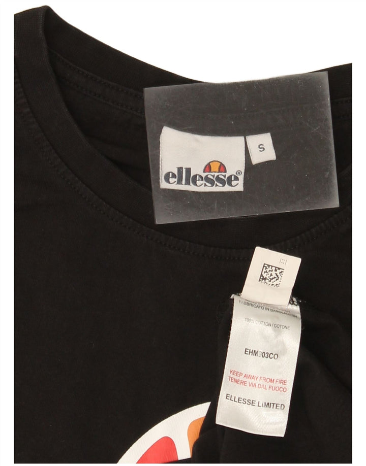 Ellesse Mens Graphic T-Shirt Top Small Black Cotton