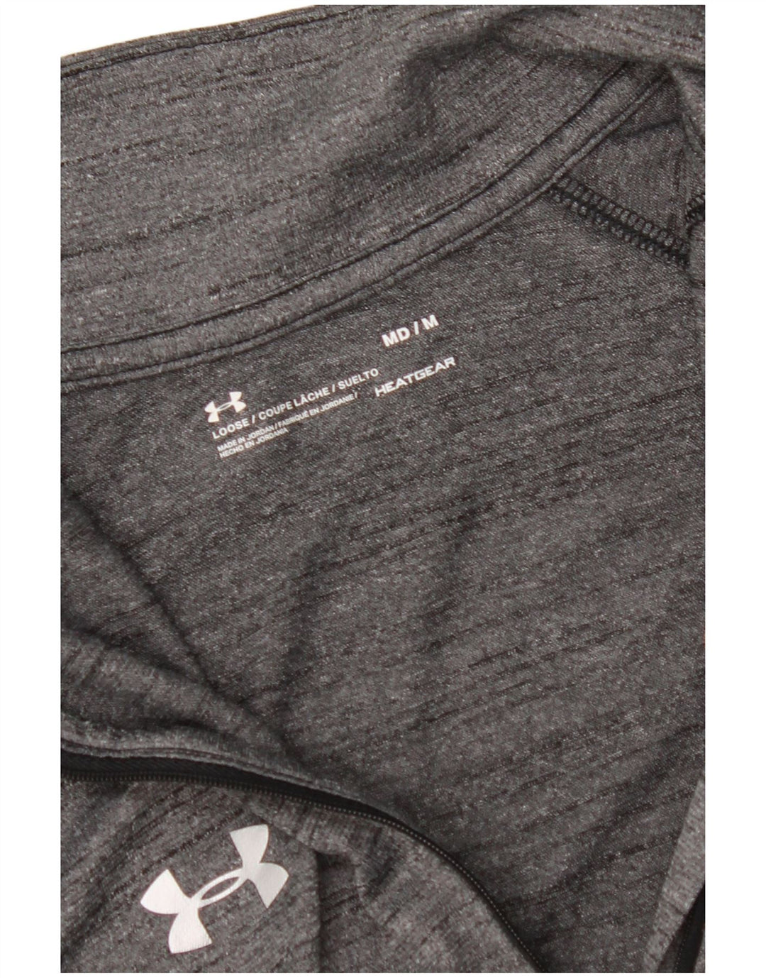 UNDER ARMOUR Mens Heat Gear Zip Neck Pullover Tracksuit Top Medium Grey