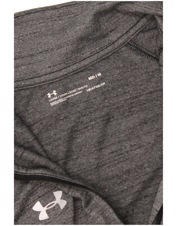 UNDER ARMOUR Mens Heat Gear Zip Neck Pullover Tracksuit Top Medium Grey