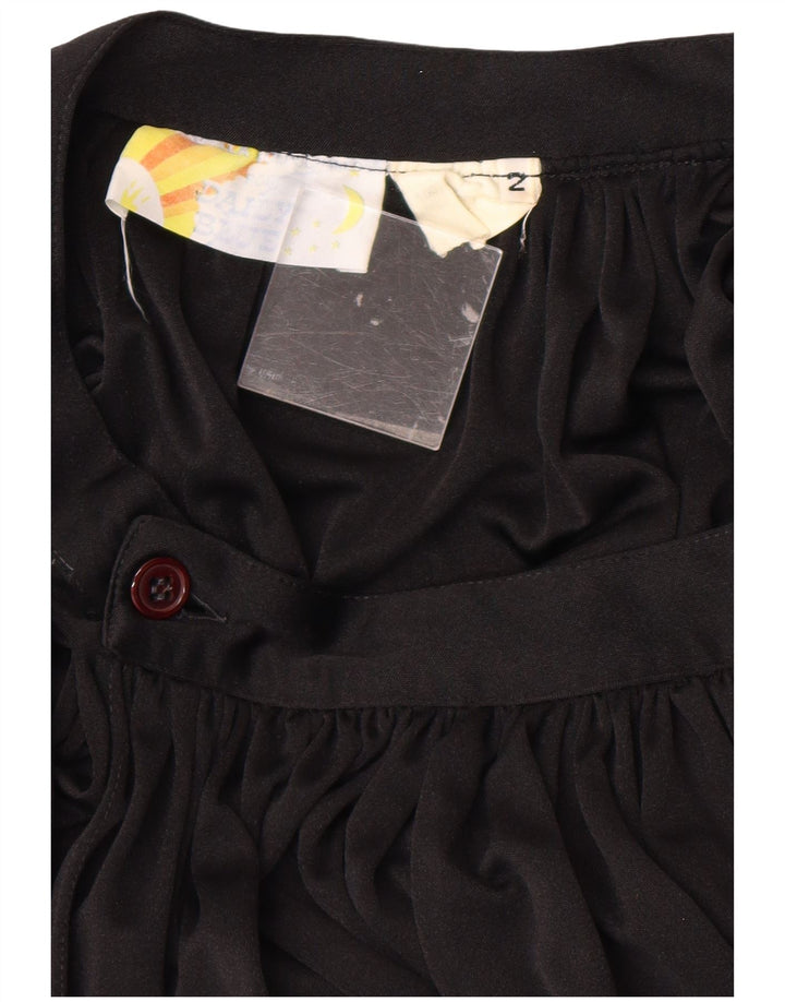 VINTAGE Womens Bubble Skirt US 2 XS W28 Black Nylon