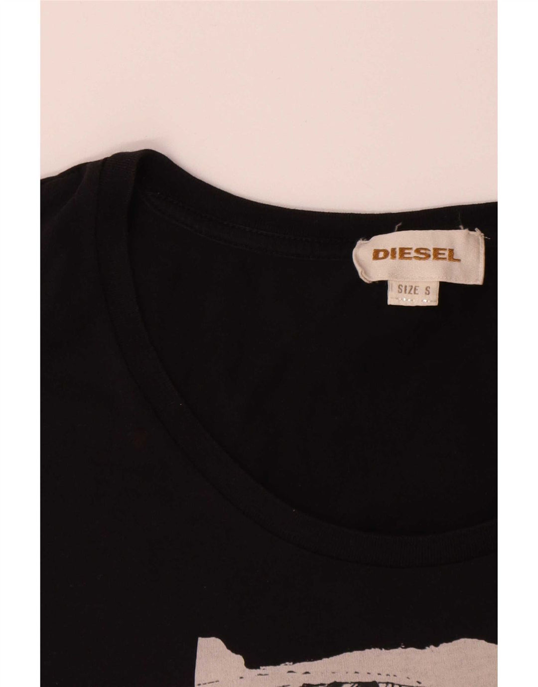 Diesel Womens Graphic T-Shirt Top UK 10 Small Black