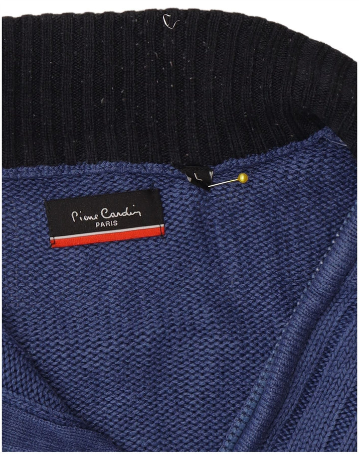 Pierre Cardin Mens Zip Neck Jumper Sweater Large Blue