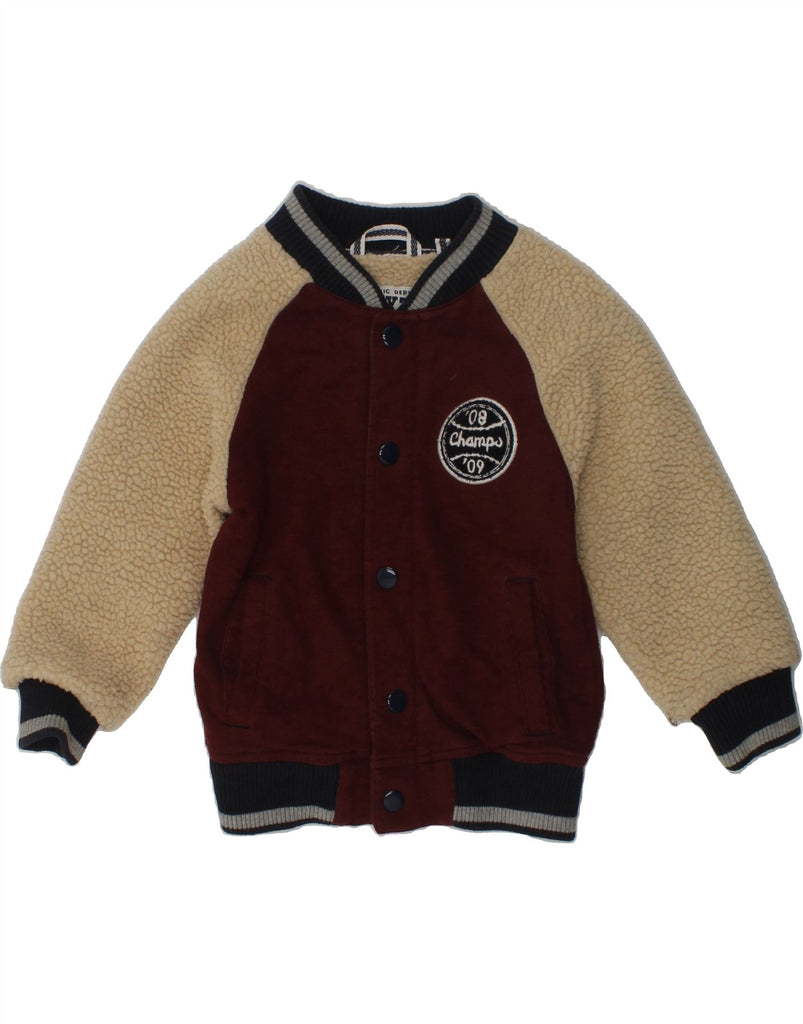 NEXT Boys Varsity Jacket 2-3 Years Maroon Colourblock Cotton | Vintage Next | Thrift | Second-Hand Next | Used Clothing | Messina Hembry 