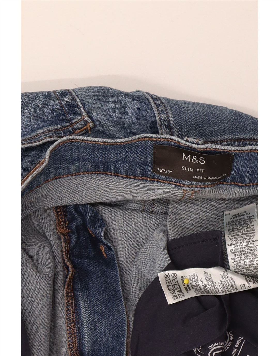 Marks & Spencer Mens Slim Jeans W36 L29 Blue Cotton