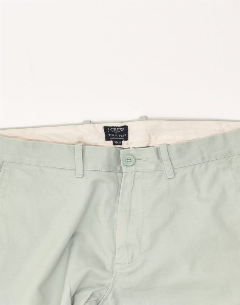 J. CREW Mens The Sutton Slim Casual Trousers W32 L32 Green Cotton | Vintage J. Crew | Thrift | Second-Hand J. Crew | Used Clothing | Messina Hembry 