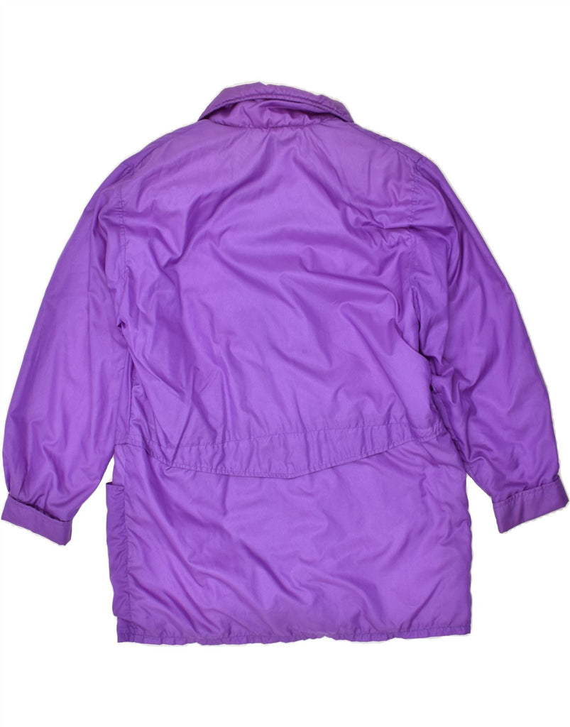 VINTAGE Womens Hooded Rain Jacket UK 14 Medium Purple Polyester | Vintage Vintage | Thrift | Second-Hand Vintage | Used Clothing | Messina Hembry 