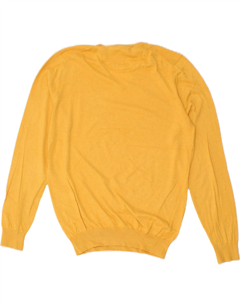 MASSIMO DUTTI Womens V-Neck Jumper Sweater UK 16 Large Yellow | Vintage Massimo Dutti | Thrift | Second-Hand Massimo Dutti | Used Clothing | Messina Hembry 