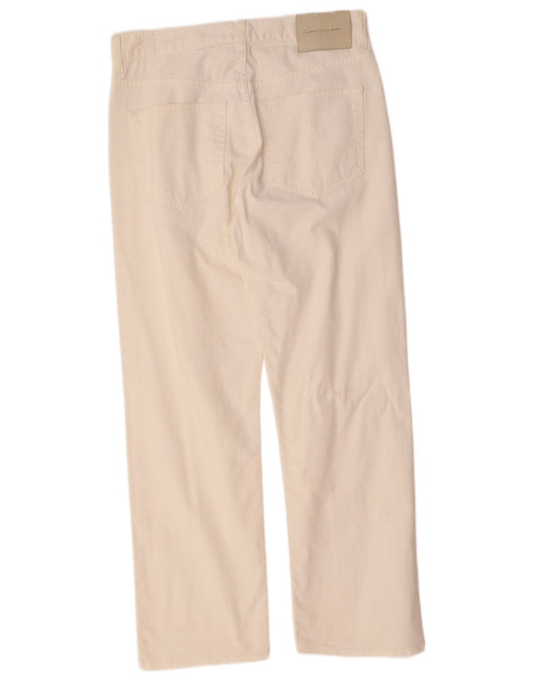 Calvin Klein Womens Straight Jeans W29 L27 White Cotton