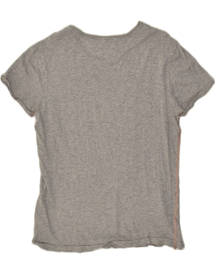 TOMMY HILFIGER Womens Graphic T-Shirt Top UK 12 Medium Grey Cotton | Vintage Tommy Hilfiger | Thrift | Second-Hand Tommy Hilfiger | Used Clothing | Messina Hembry 