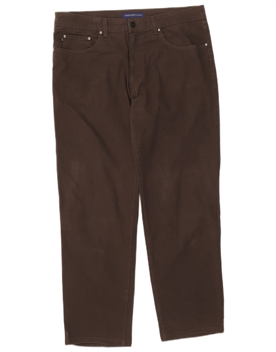 TRUSSARDI Mens Straight Jeans W40 L30 Brown Cotton