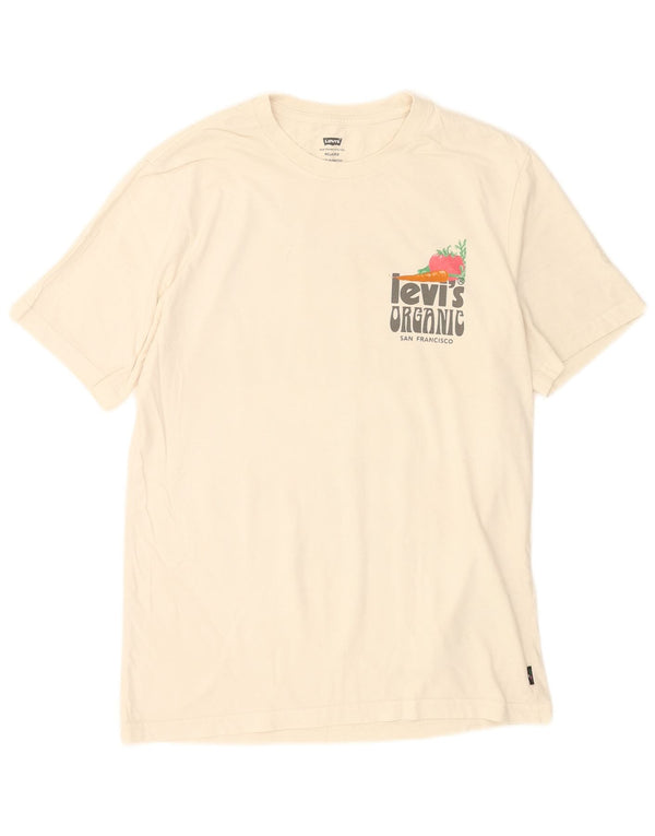 Levi's Mens Relaxed Fit Graphic T-Shirt Top Small White Cotton