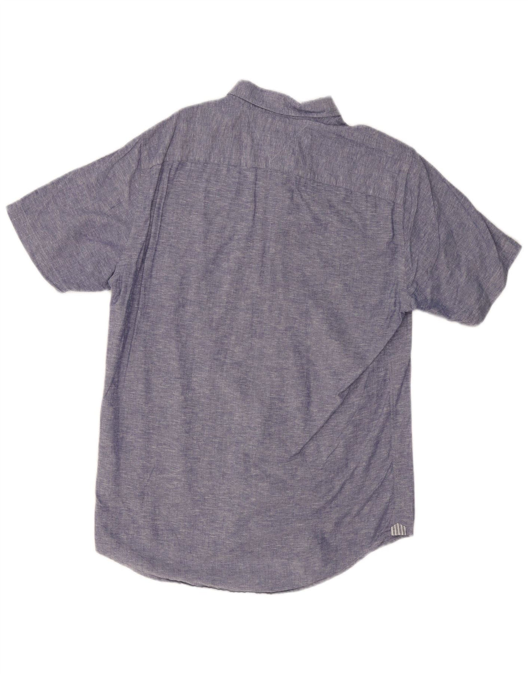 TOMMY HILFIGER Mens Short Sleeve Shirt Medium Blue Flecked Cotton