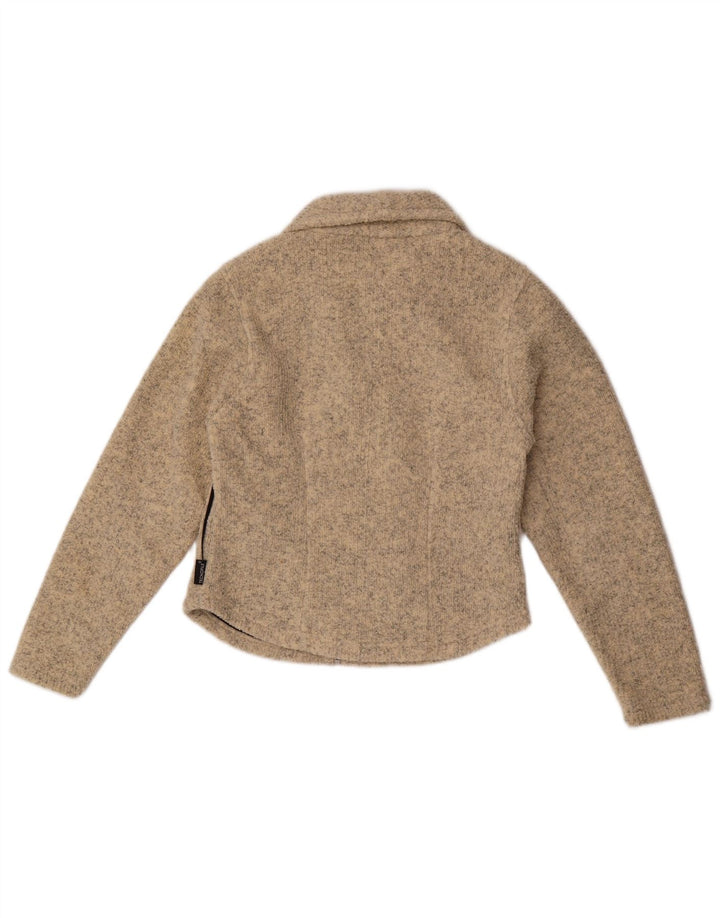 Jack Wolfskin Womens Cardigan Sweater UK 10 Small  Beige Flecked Polyester