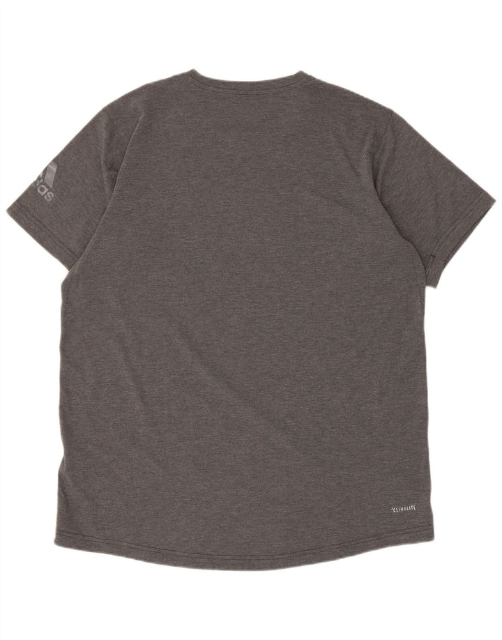Adidas Mens Climalite Graphic T-Shirt Top Large Grey Polyester