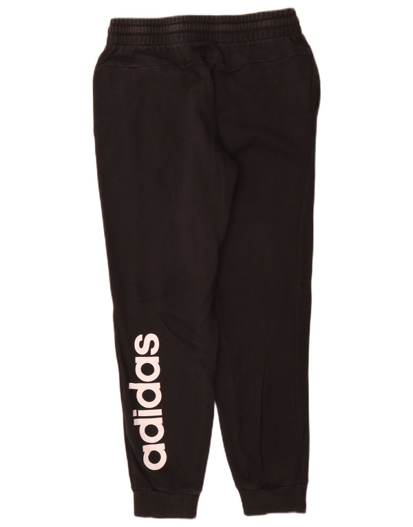 Adidas Womens Graphic Tracksuit Trousers Joggers UK 8/10 Small Black Cotton