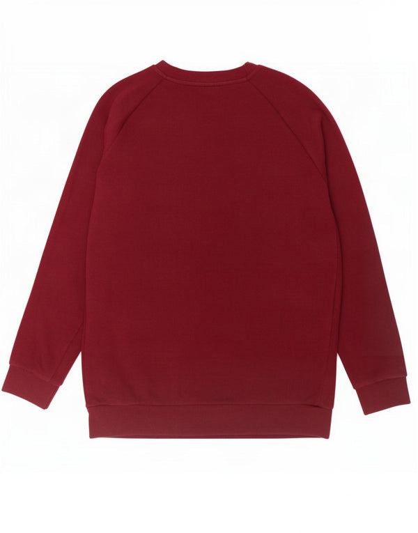 Adidas Mens Graphic Sweatshirt Jumper Large Burgundy Cotton
