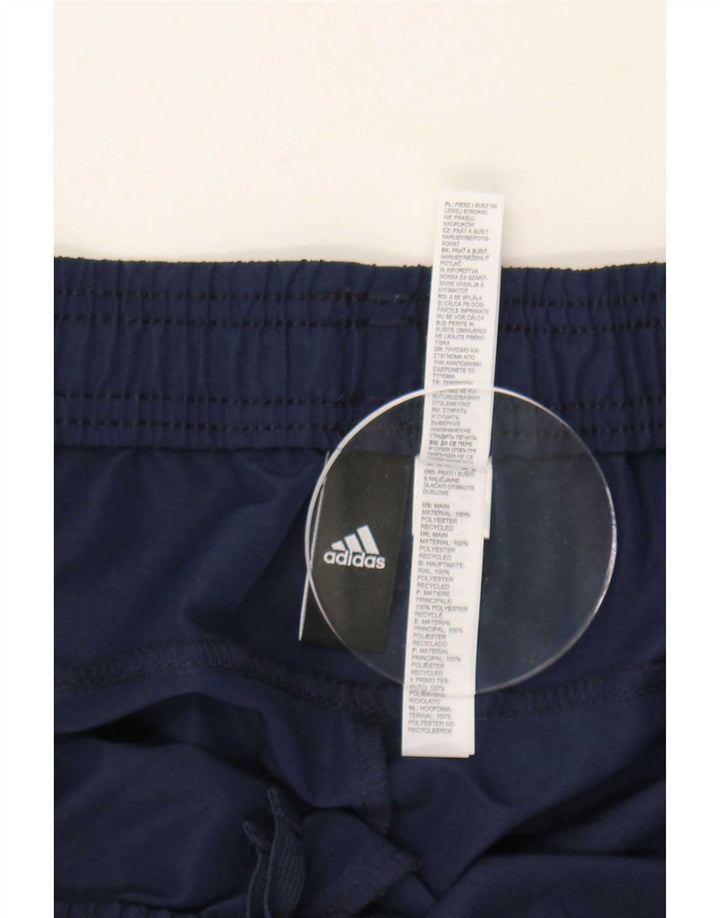 Adidas Mens Graphic Tracksuit Trousers Large Navy Blue Polyester