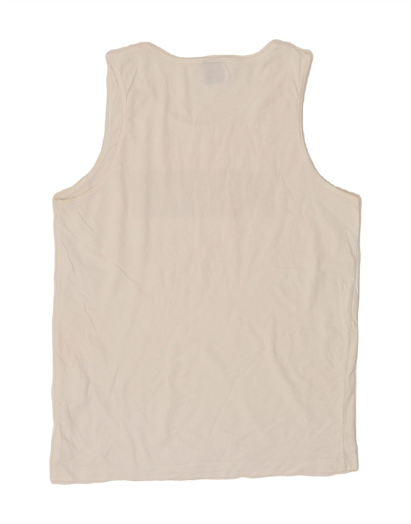 PUMA Mens Graphic Vest Top Medium White Vintage Puma and Second-Hand Puma from Messina Hembry 