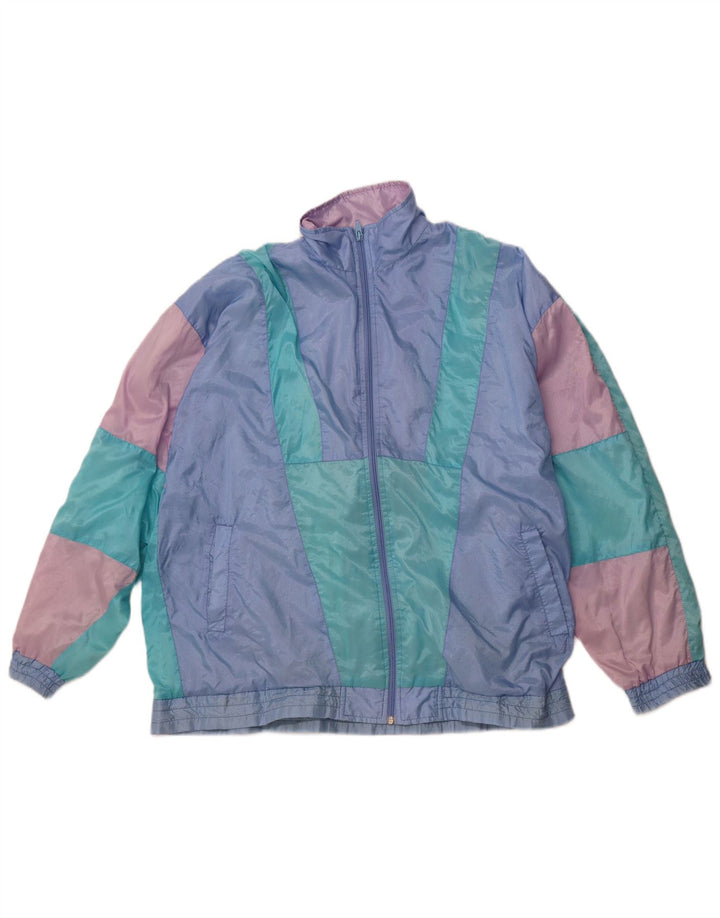 VINTAGE Mens Tracksuit Top Jacket XL Blue Colourblock
