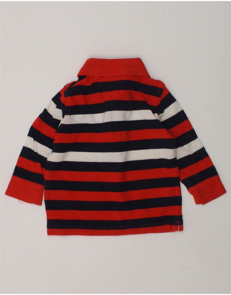 TOMMY HILFIGER Baby Boys Long Sleeve Polo Shirt 9-12 Months Red Striped | Vintage Tommy Hilfiger | Thrift | Second-Hand Tommy Hilfiger | Used Clothing | Messina Hembry 