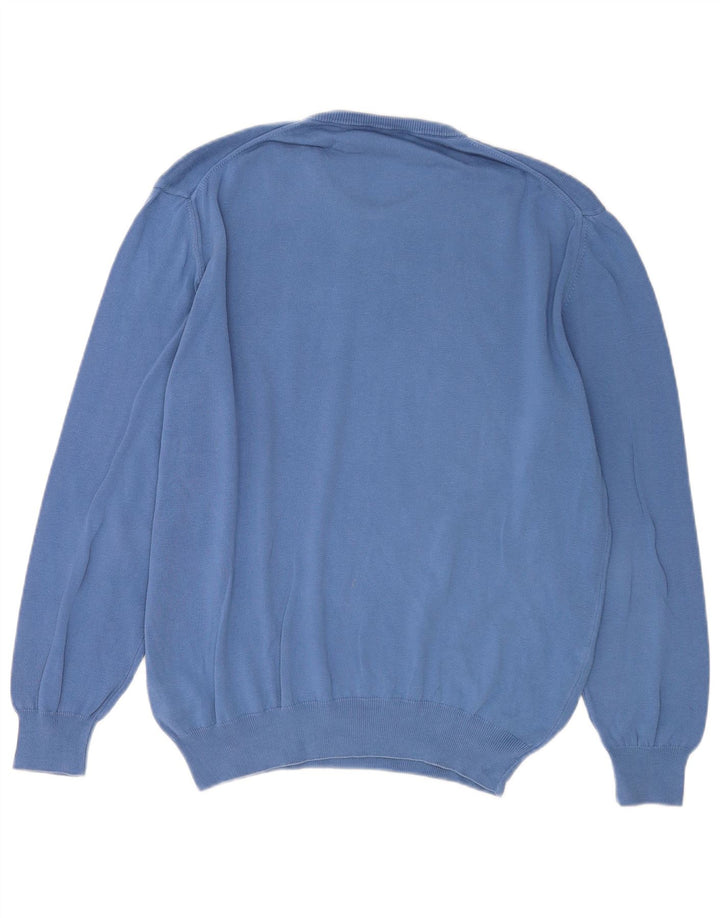 Fred Perry Mens Crew Neck Jumper Sweater 2XL Blue Cotton