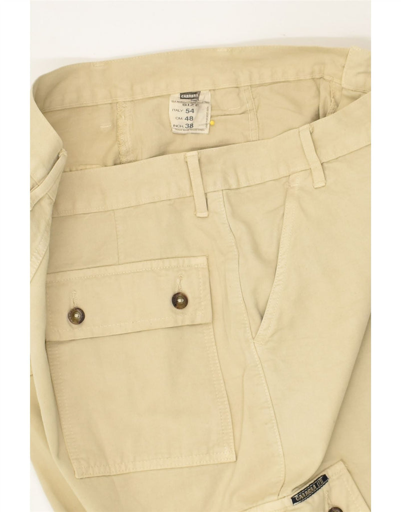 CARRERA Mens Straight Cargo Trousers W38 L34 Beige Cotton | Vintage Carrera | Thrift | Second-Hand Carrera | Used Clothing | Messina Hembry 