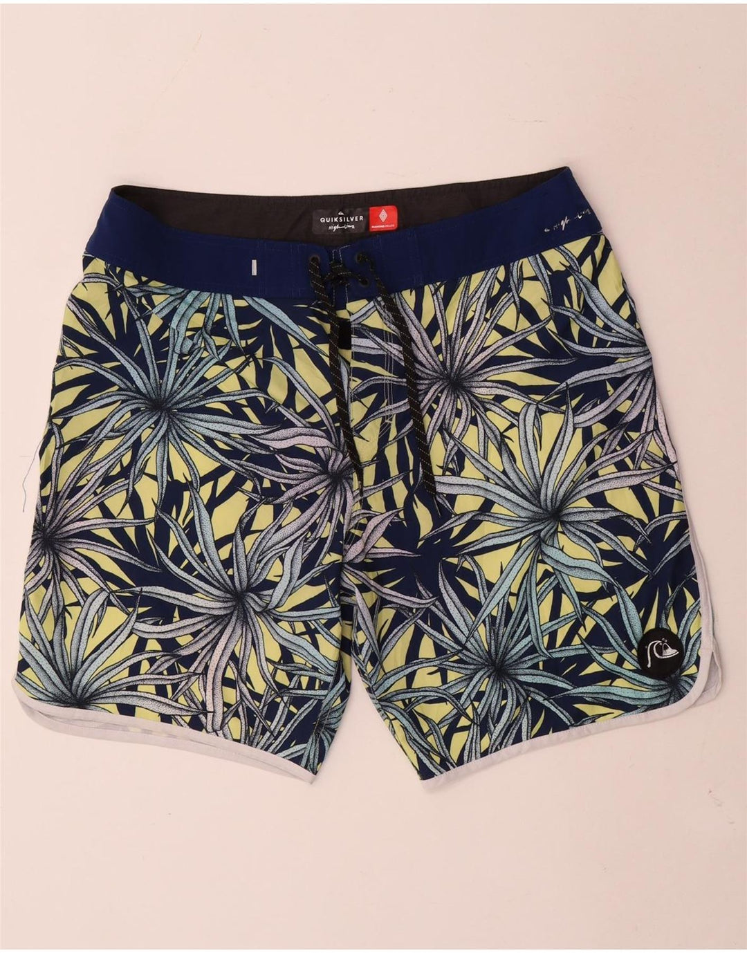Quiksilver Mens Swimming Shorts Large  Blue Floral Polyester