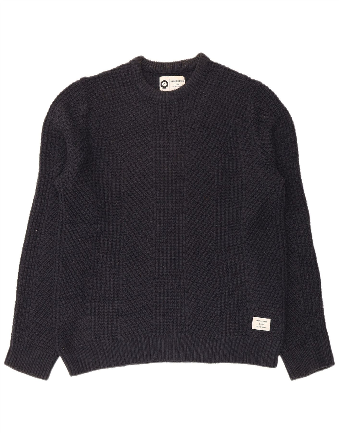 JACK & JONES Mens Crew Neck Jumper Sweater Large Navy Blue Cotton