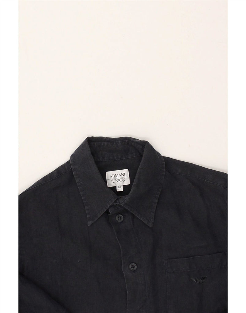 ARMANI JUNIOR Boys Shirt 7-8 Years Navy Blue | Vintage Armani Junior | Thrift | Second-Hand Armani Junior | Used Clothing | Messina Hembry 