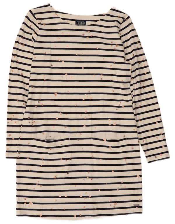 Joules Womens Abstract Pattern Sheath Dress UK 10 Small White Striped