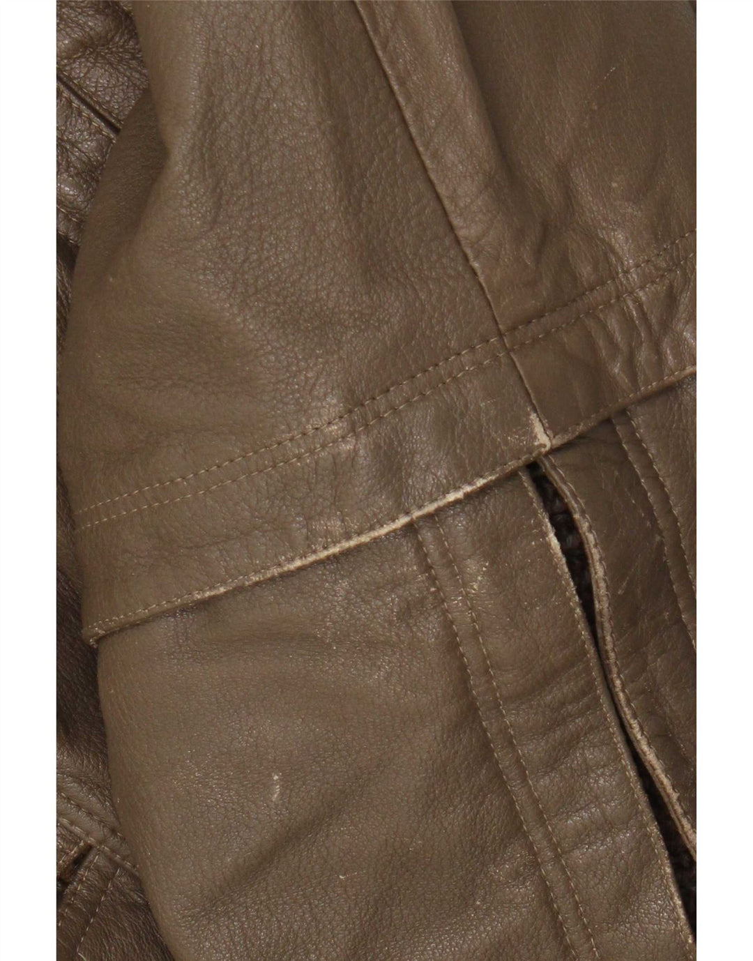 Stephen Mens Leather Jacket IT 52 XL Khaki