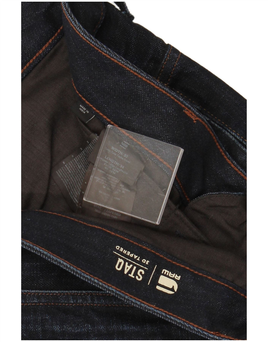 G-STAR Mens Tapered Jeans W33 L34 Navy Blue Cotton